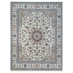8x10 Hand Knotted Elegant Nain Wool Area Rug with Fine Detailing