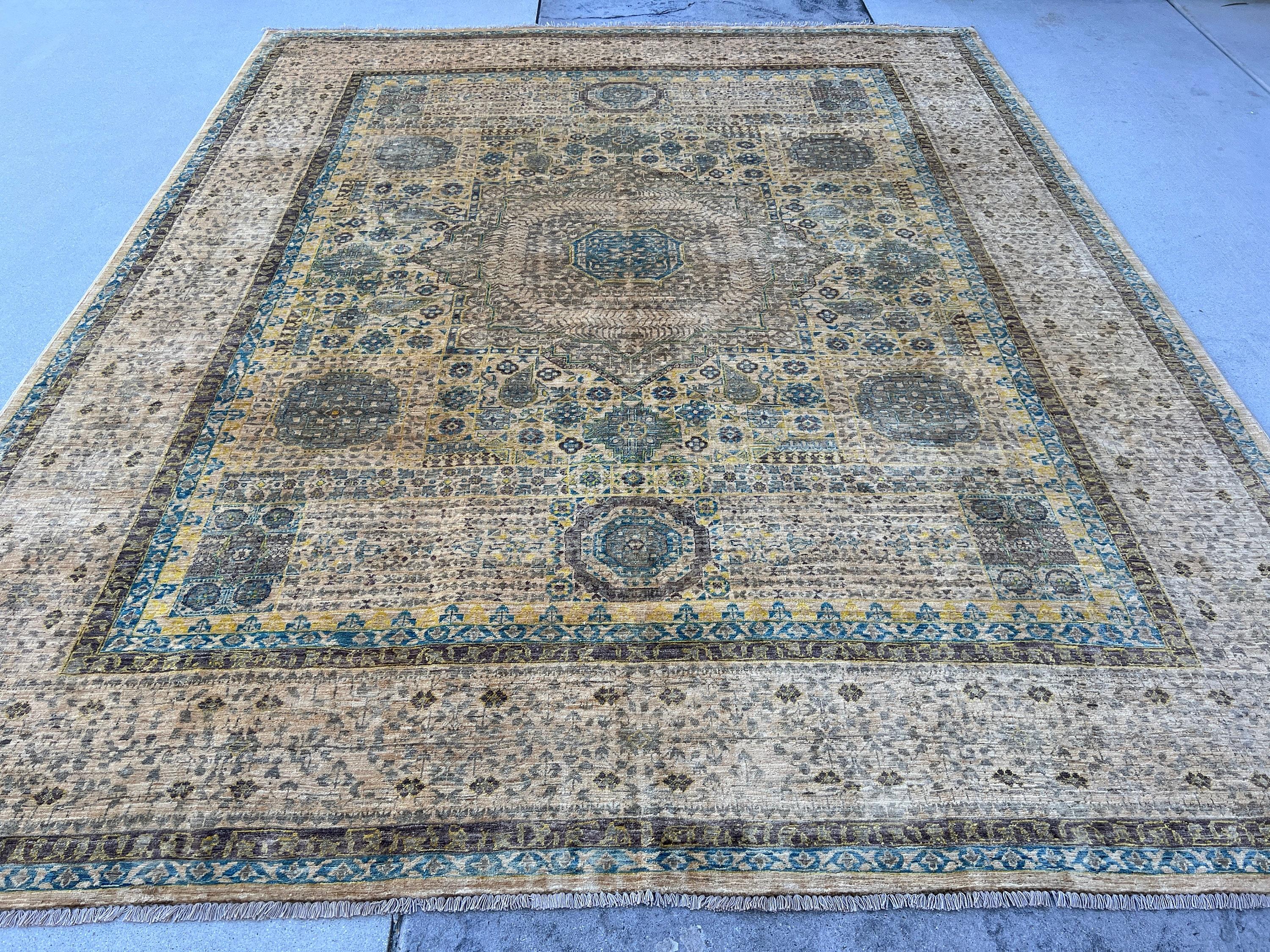 8x10 Hand-Knotted Mamluk Afghan Rug Premium Hand-Spun Afghan Wool Fair Trade In New Condition For Sale In San Marcos, CA