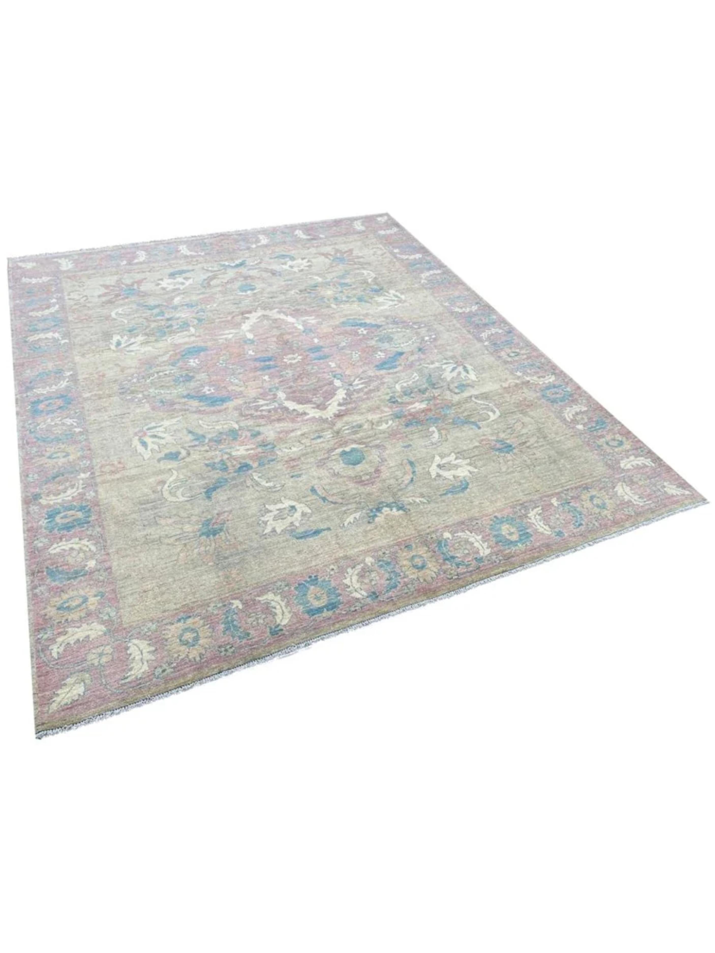 8x10 Hand geknüpft Oushak Stil Bereich Teppich (Handgeknüpft) im Angebot