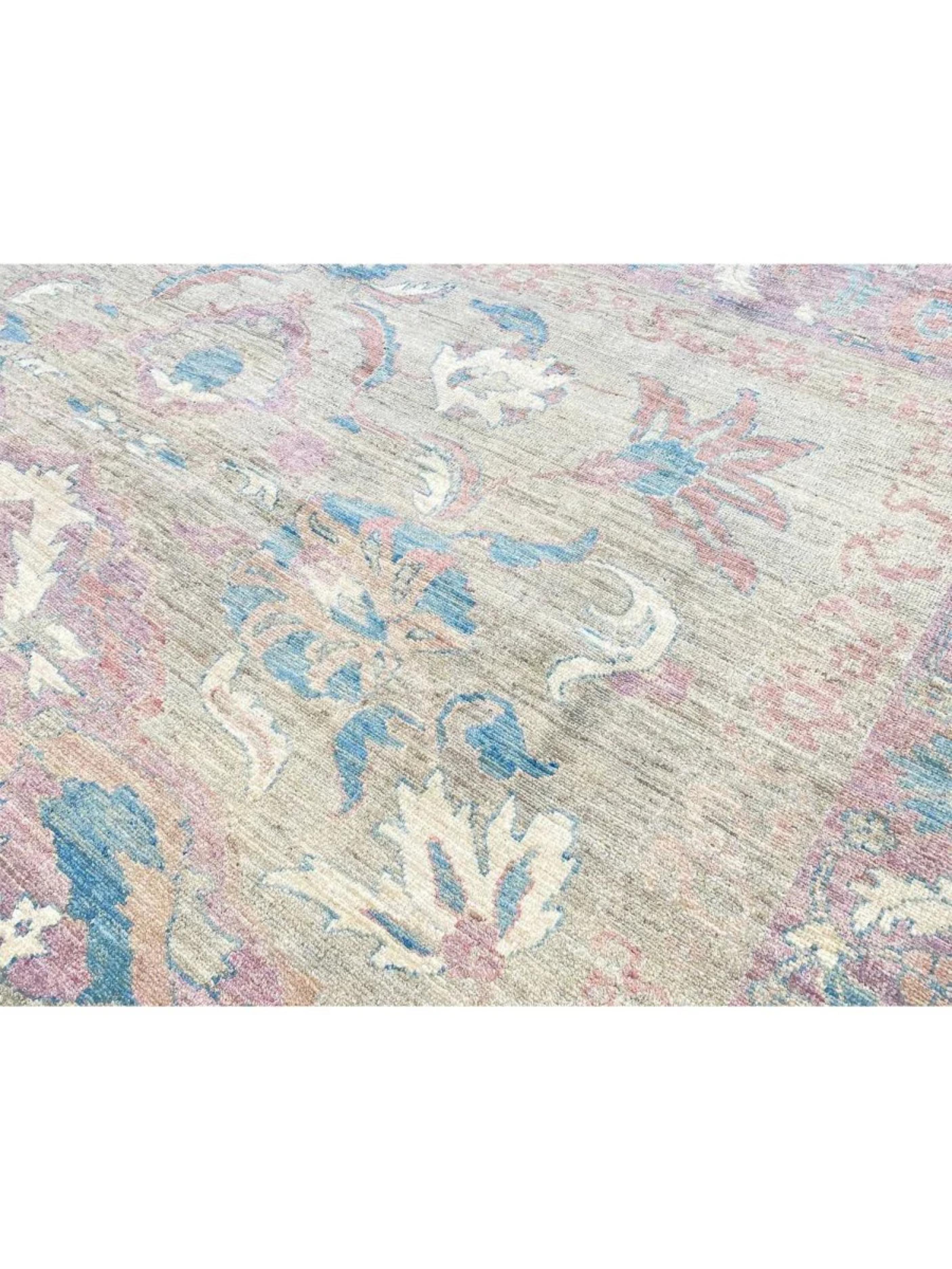 8x10 Hand geknüpft Oushak Stil Bereich Teppich im Angebot 1