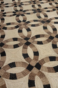 8x10 Hand-Woven Abaca Rug with Interlocking Geometric Pattern