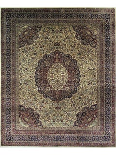 8x10 Handwoven Indian Agra Area Rug Wool Medallion Design Traditional