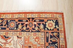 8x10 Harlow Oriental Coral Geometric Medallion Modern Knotted Wool Carpet Rug