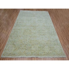 8'x10' Haze Green Ancient Amritsar Design Hand Knotted Pure Wool Oriental Rug