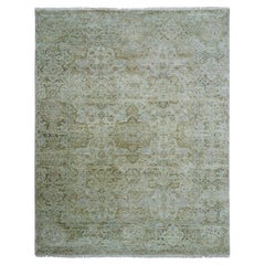 8'x10' Haze Green Ancient Amritsar Design Hand Knotted Pure Wool Oriental Rug