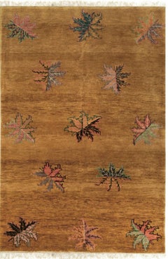 8x10 Isla Willow Brown Floral Modern Hand Knotted Wool Room Size Carpet Rug