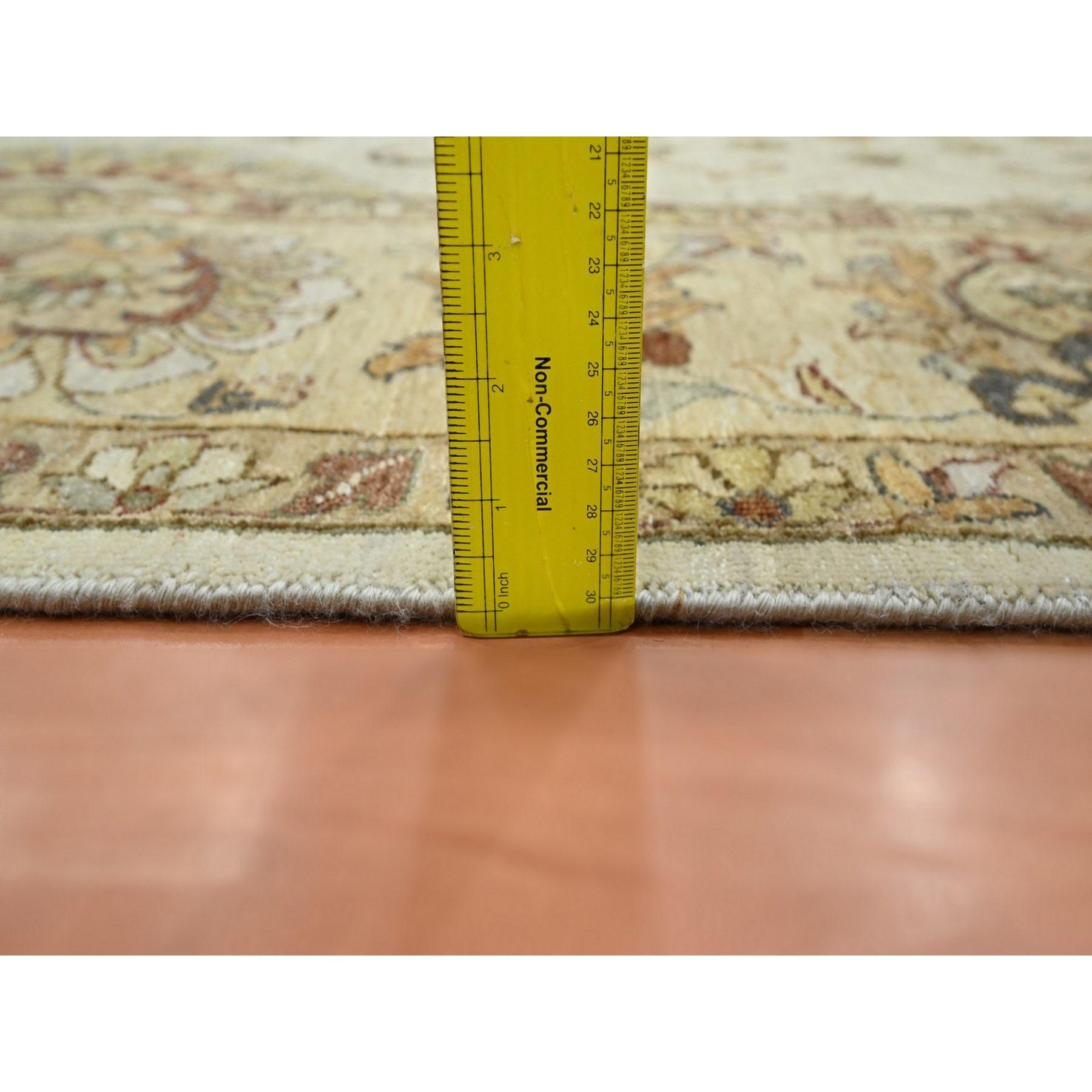 8'x10' Elfenbein Agra mit Ziegler Design Blattmuster Handgeknüpfter Teppich aus reiner Wolle im Angebot 5