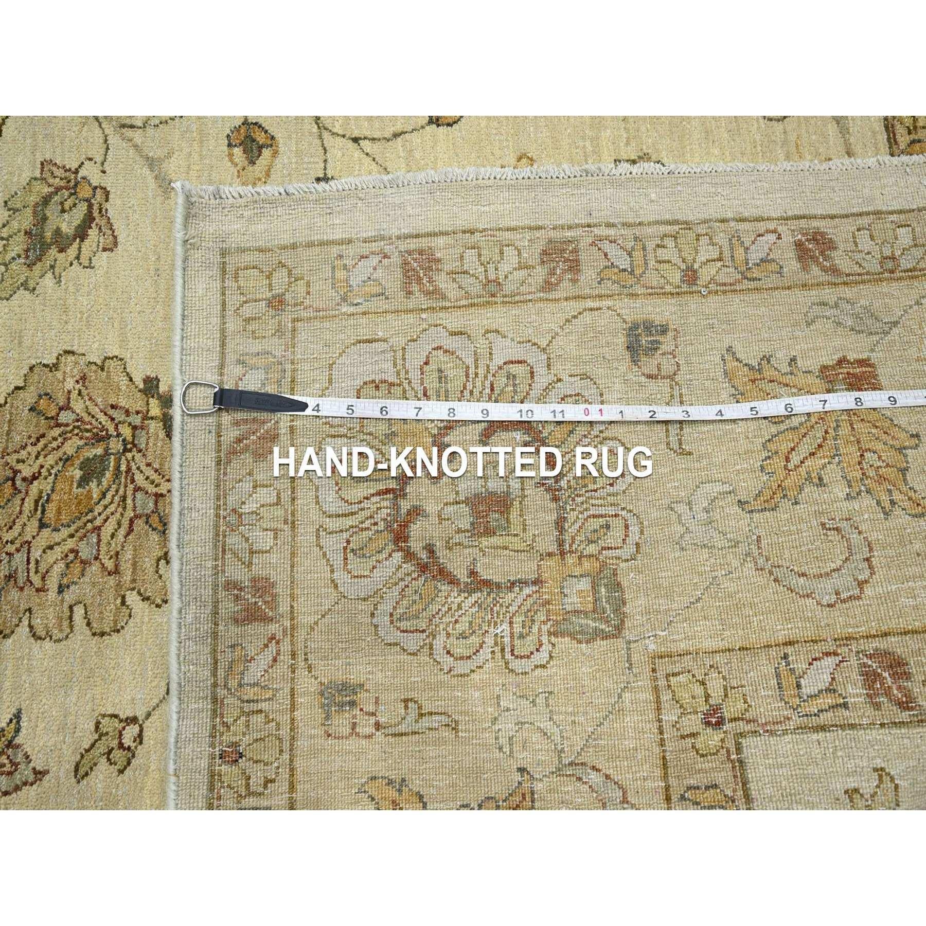 8'x10' Elfenbein Agra mit Ziegler Design Blattmuster Handgeknüpfter Teppich aus reiner Wolle im Angebot 6