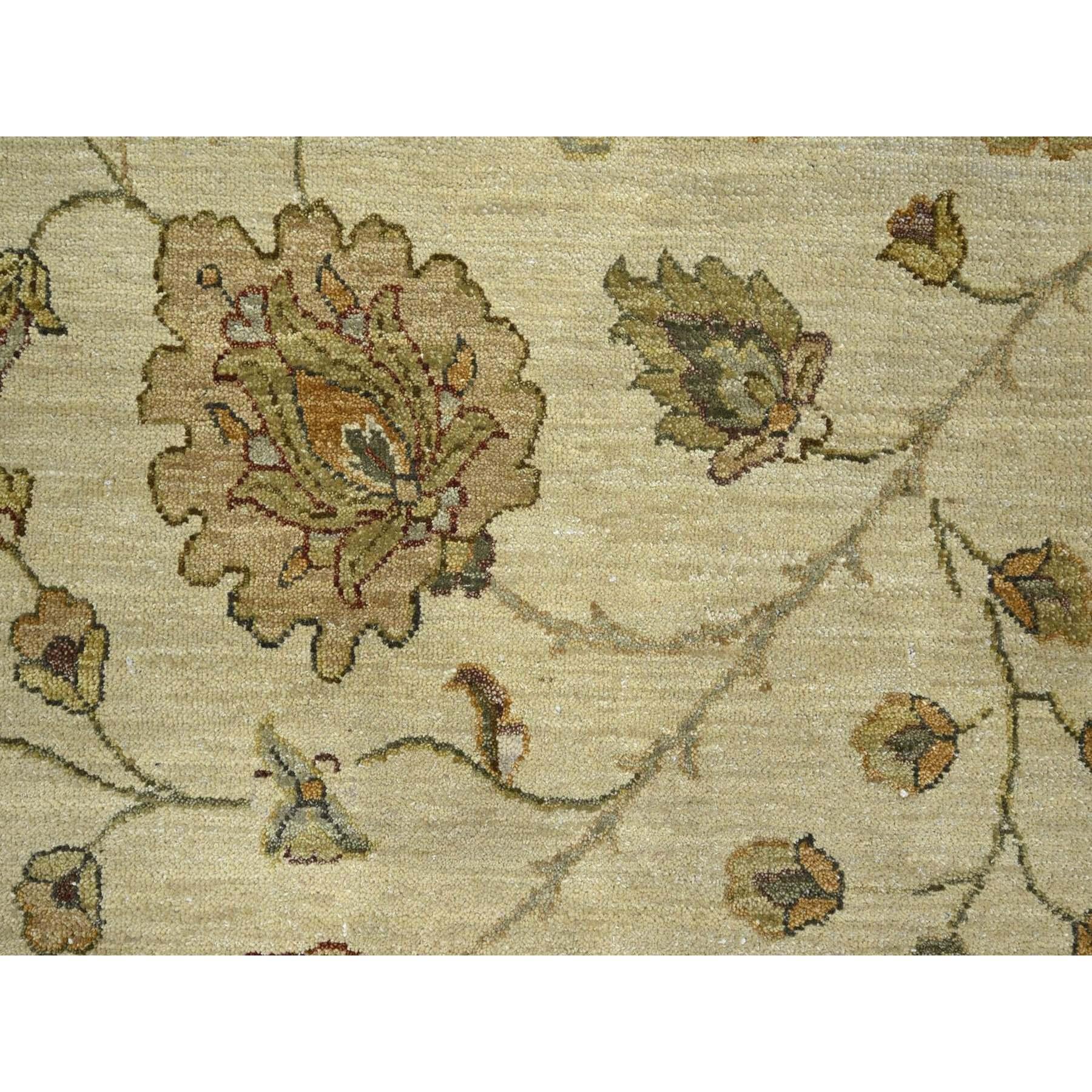 8'x10' Ivory Agra with Ziegler Design/One Leaf Pattern Tapis en pure laine noué à la main en vente 1