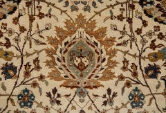 8x10 Ivory Gold Persian Kerman Sickle Hand Knotted Wool Rug ( G-13327)