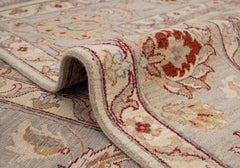 8x10 Ivory Gray Persian Ziegler Hand Knotted Wool Rug ( OAC -50 )