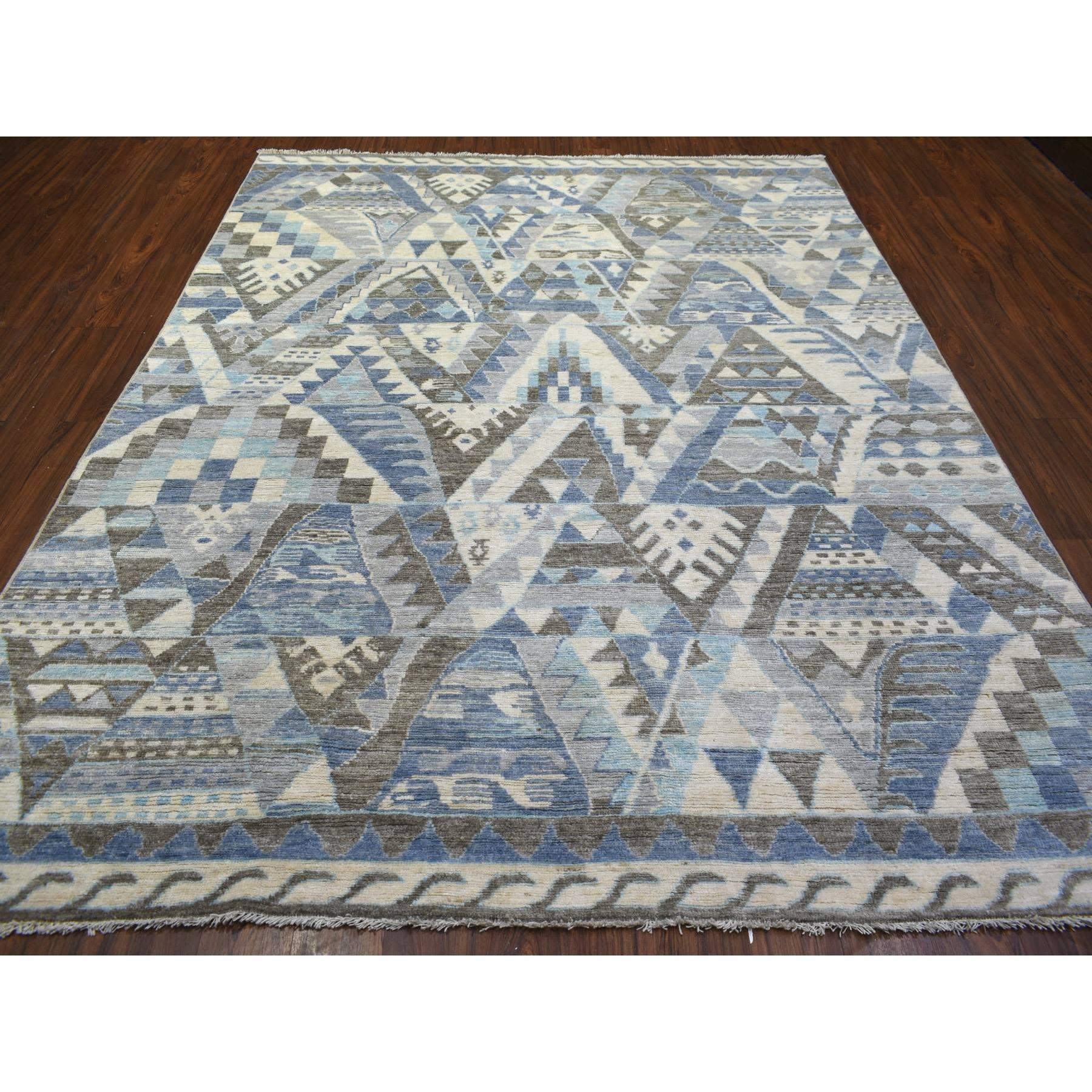 8'x10' Elfenbein, handgeknüpftes anatolisches Design Reine Wolle Orientteppich (Mittelalterlich) im Angebot