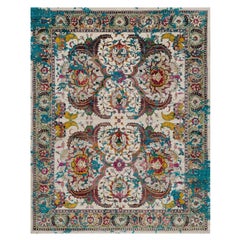 8
x10
 Ivory Tappeto in lana e seta annodato a mano con disegno polonaise spezzato e colorato