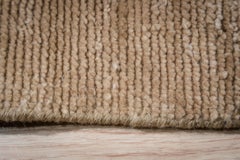 8x10 Ivory Hand-Knotted Modern Wool Subtle Striations Geometric  Carpet Rug