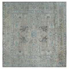 8x10 Ivory Hand-Knotted Wool Faded Serenity Classic Traditional Carpet Rug