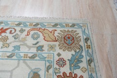 8x10 Ivory Hand-Knotted Wool Floral Lattice Elegance Traditional Carpet Rug