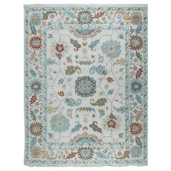 8x10 Ivory Hand-Knotted Wool Floral Lattice Elegance Traditional Carpet Rug