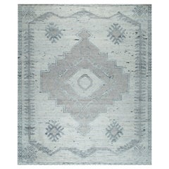 8x10 Ivory Hand-Knotted Wool Snowflake Medallion Classic Traditional Carpet Rug