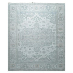 8x10 Ivory Hand-Knotted Wool Soft Floral Medallion Traditional Carpet Rug