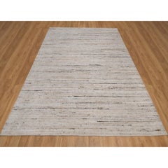 8'x10' Ivory Indoor Outdoor Variegated Textured Modern Design Hand Loomed Rug