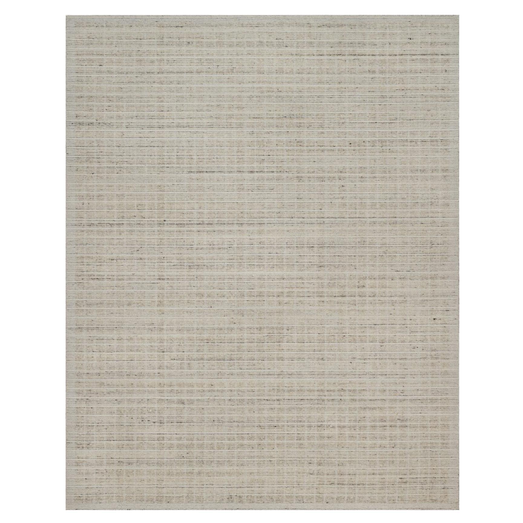 8'x10' Ivory Modern Plain Decor Box Design Soft Wool Loomed Knotted Rug For Sale