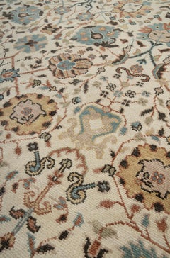 8x10 Ivory Persian Tabriz Hand Knotted Wool Rug ( G-13404 )