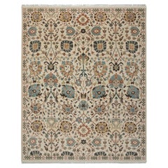 8x10 Ivory Persian Tabriz Hand Knotted Wool Rug ( G-13404 )