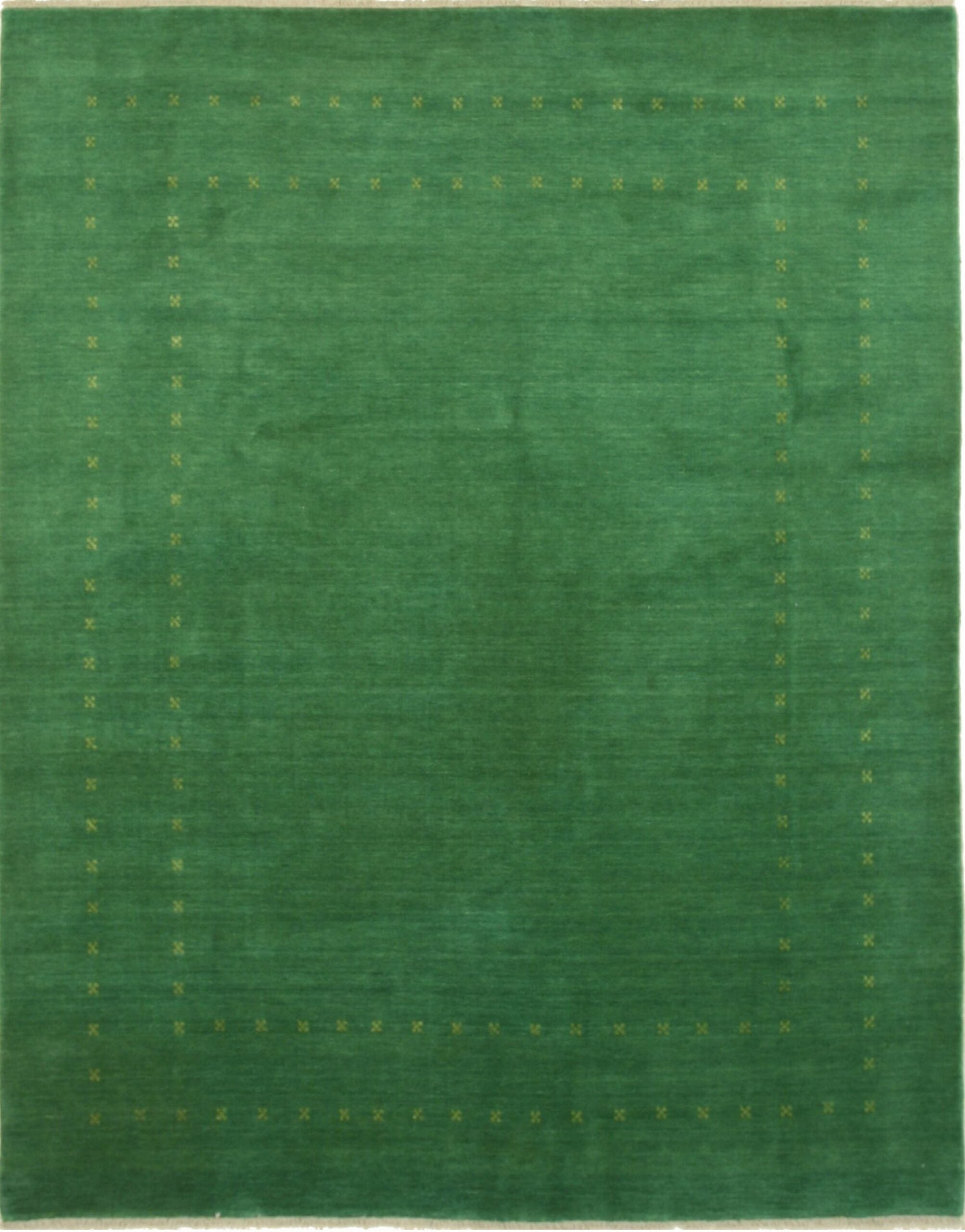 8x10 Jasmine Alluring Minimalist Green Modern Handmade Wool Area Carpet Rug For Sale