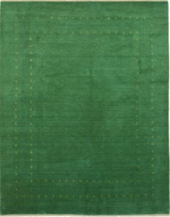 8x10 Jasmine Alluring Minimalist Green Modern Handmade Wool Area Carpet Rug