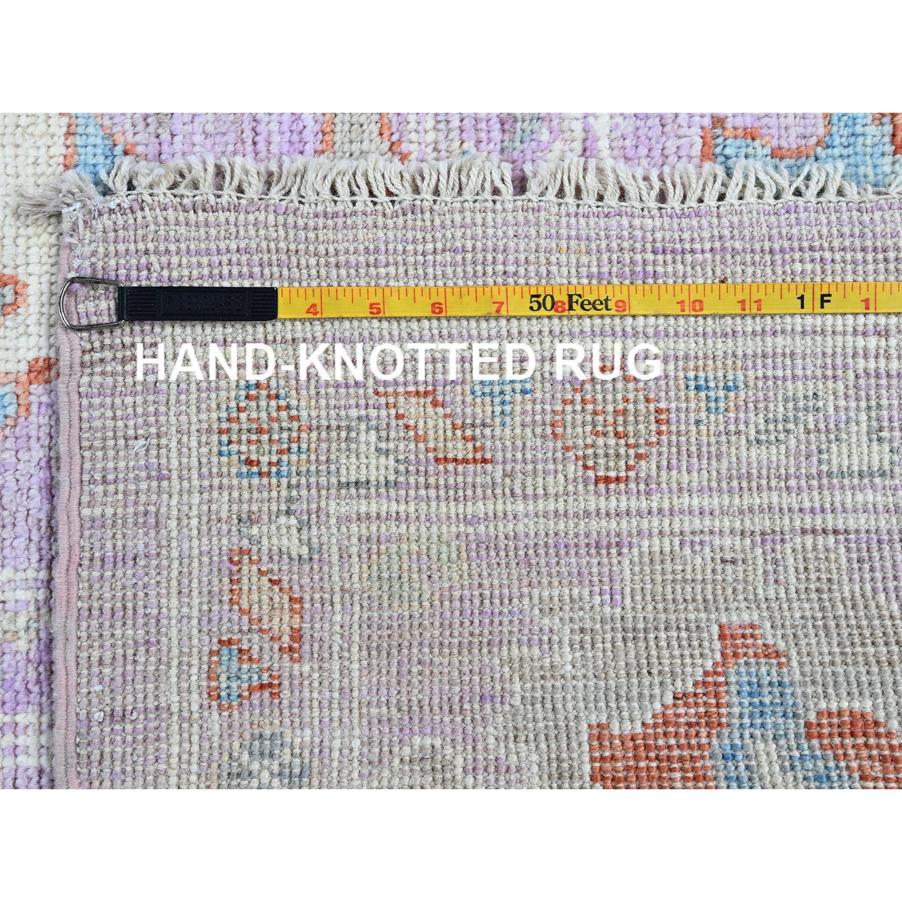 8'x10' Lavendel Lila Afghan Oushak Supple Collection Handgeknüpfter Wollteppich im Angebot 6