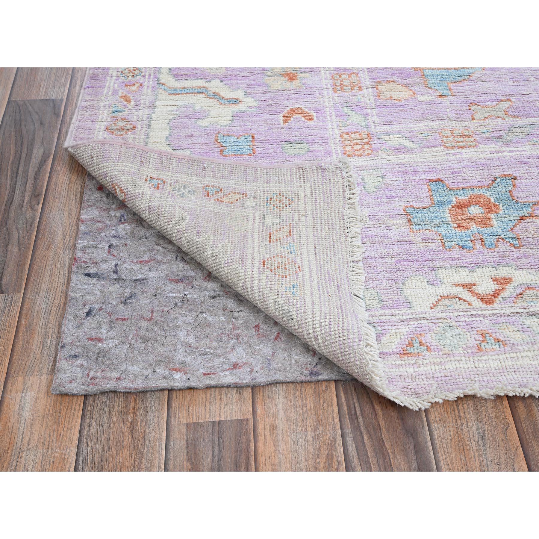 8'x10' Lavendel Lila Afghan Oushak Supple Collection Handgeknüpfter Wollteppich (21. Jahrhundert und zeitgenössisch) im Angebot