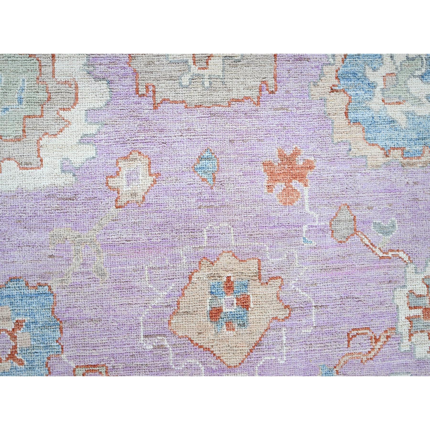 8'x10' Lavendel Lila Afghan Oushak Supple Collection Handgeknüpfter Wollteppich im Angebot 3