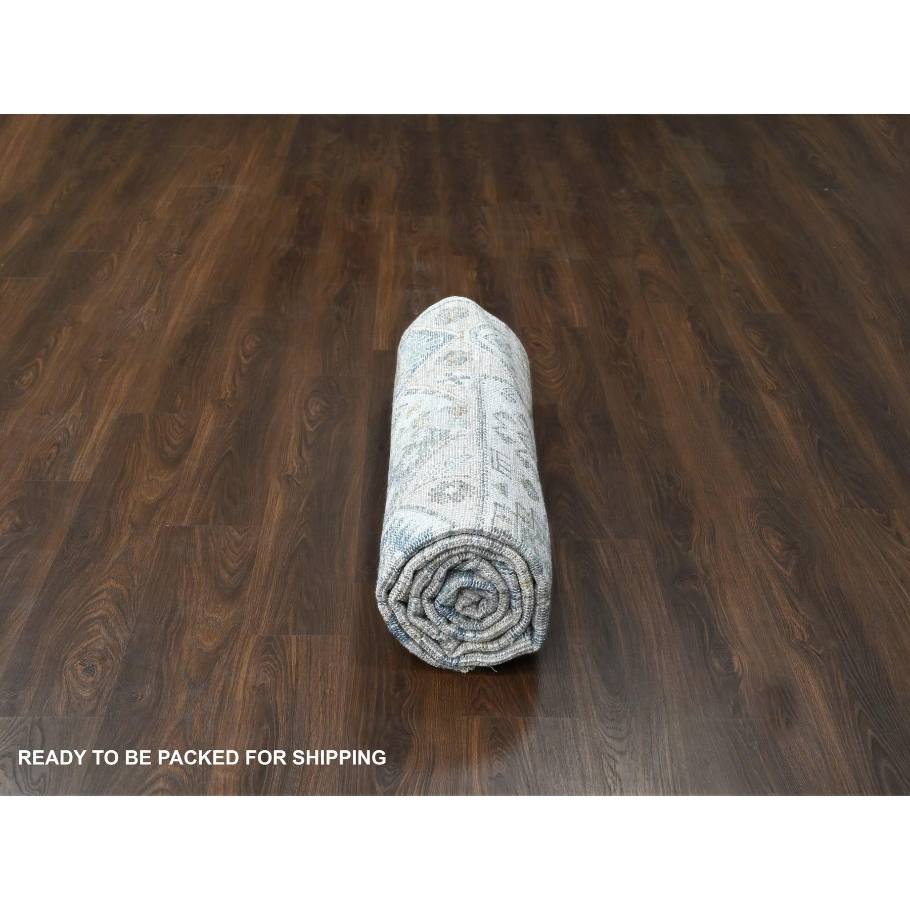 8'x10' Lexicon Weißer handgeknüpfter orientalischer Teppich aus reiner Wolle mit Kazak-Design im Angebot 2