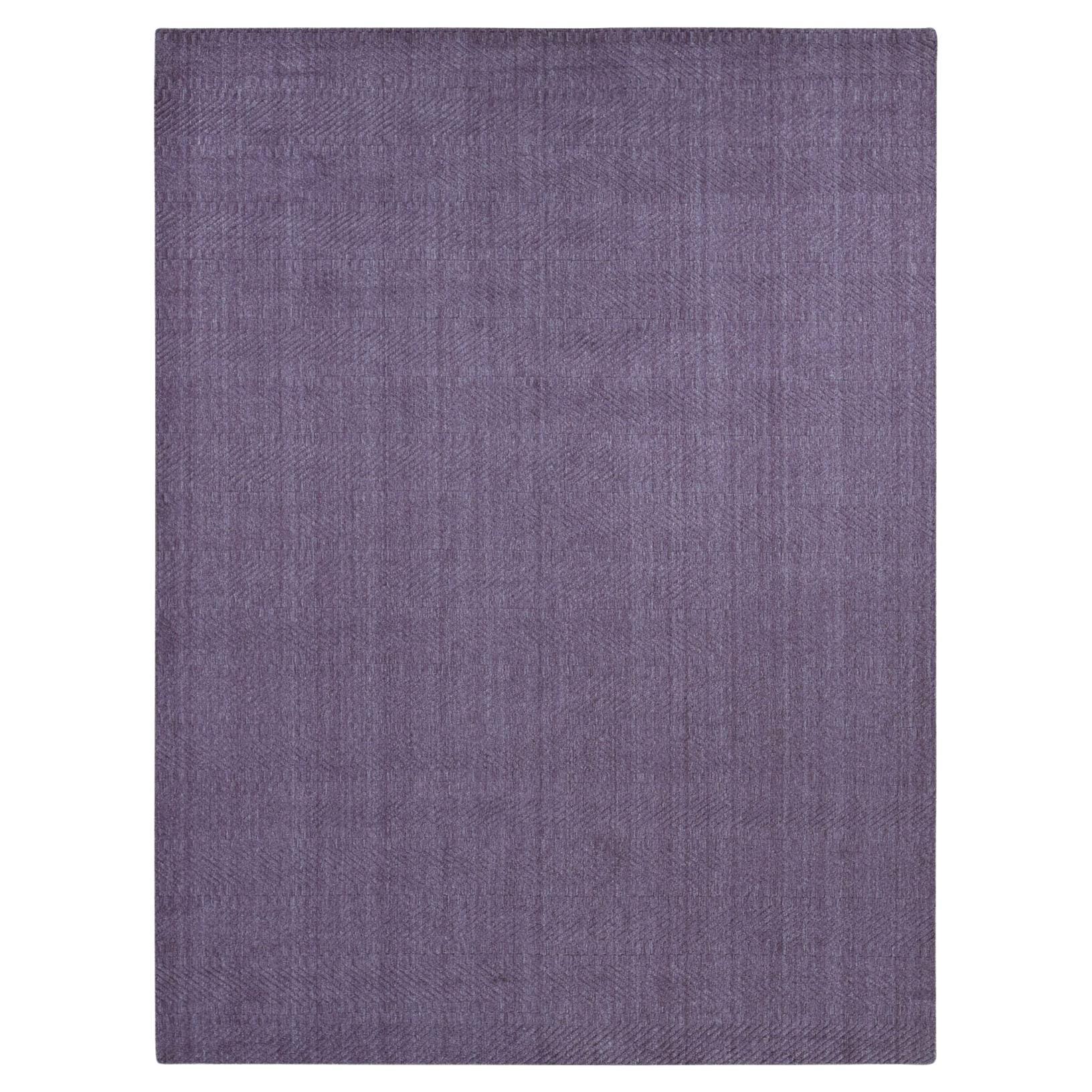 8
x10
 Liserian Purple, Hand Loomed, Pure Wool, Tone on Tone, Oriental Rug For Sale