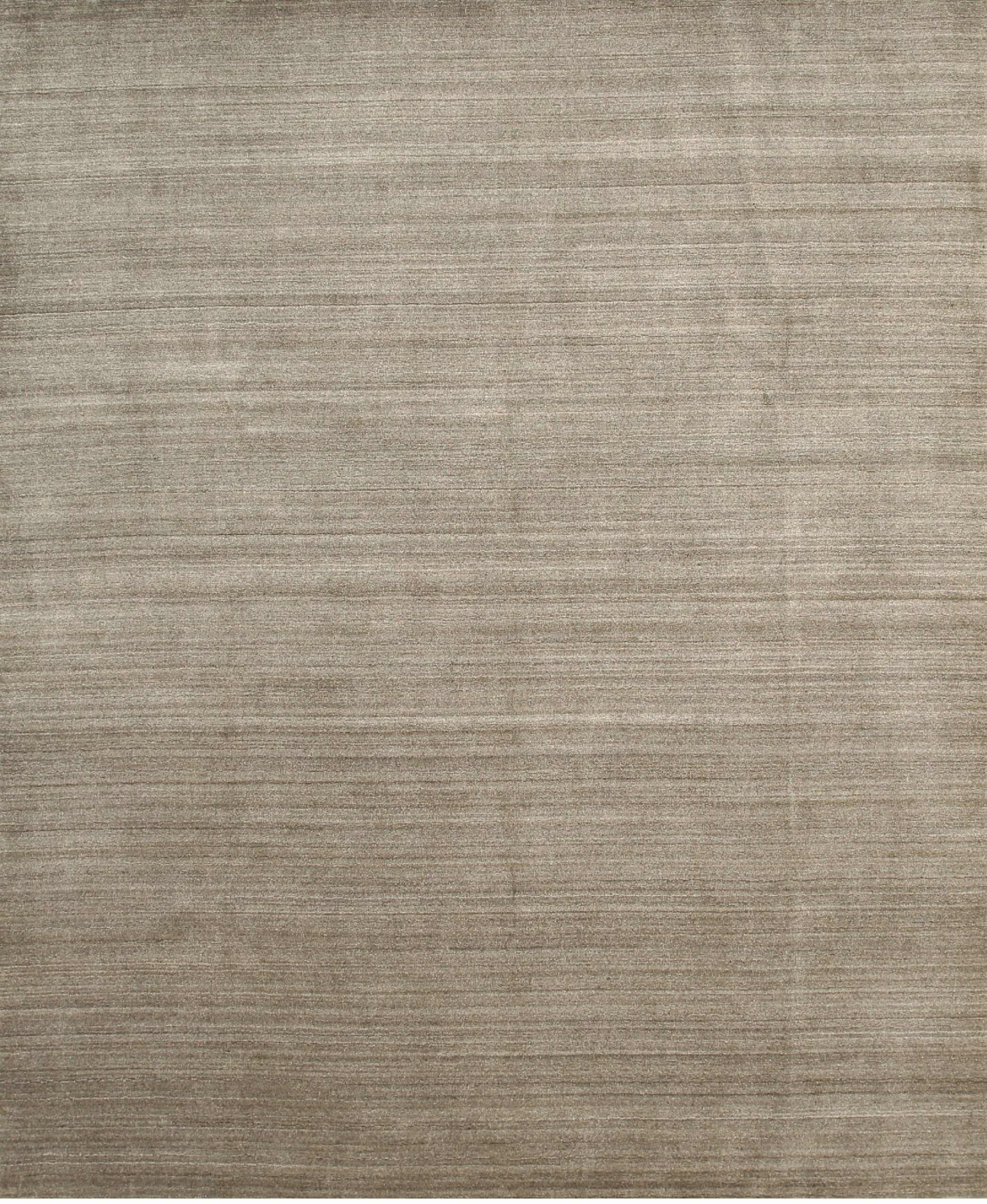 8x10 Louie Isla Brown Handmade Solid Open Field Modern Wool & Viscose Carpet Rug