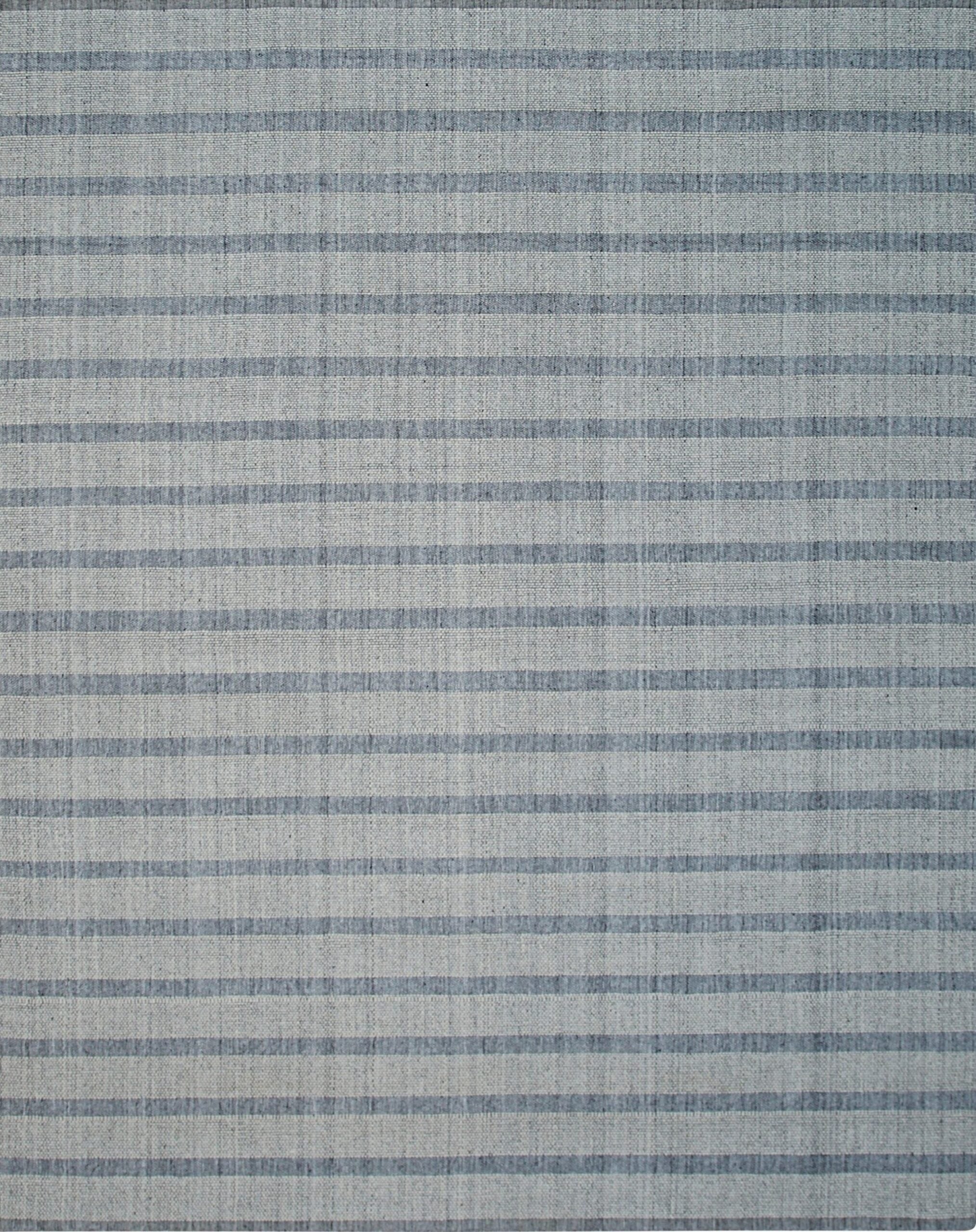 8x10 Luxurious Timeless Gray Stripe Geometric Modern Handmade Wool Carpet Rug