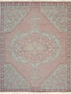 8x10 Lydia Oriental Coral Traditional Medallion Hand Knotted Wool Carpet Rug