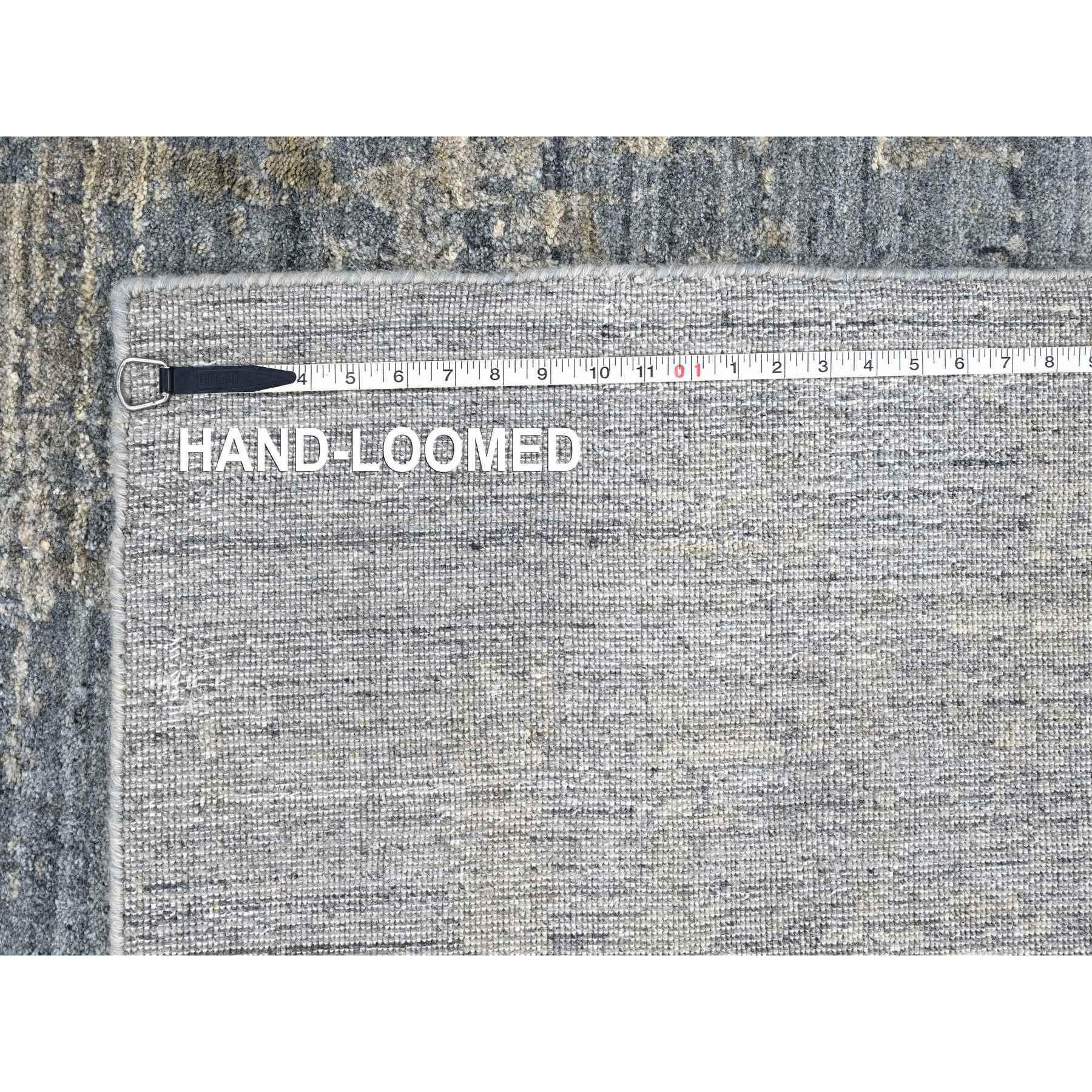 8'x10' Marengo Gray Modern Design Hand Loomed Wool and Silk Oriental Rug For Sale 5
