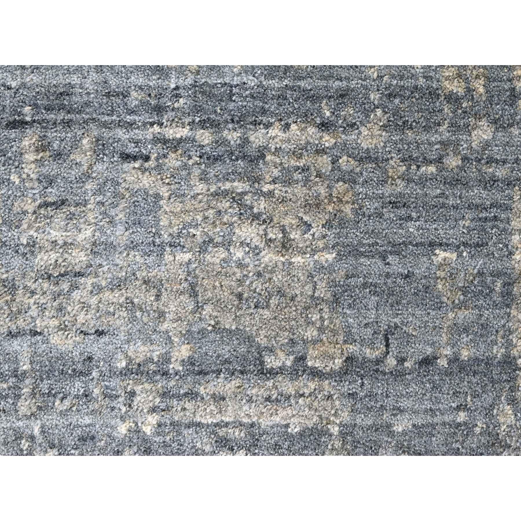 8'x10' Marengo Gray Modern Design Hand Loomed Wool and Silk Oriental Rug For Sale 2