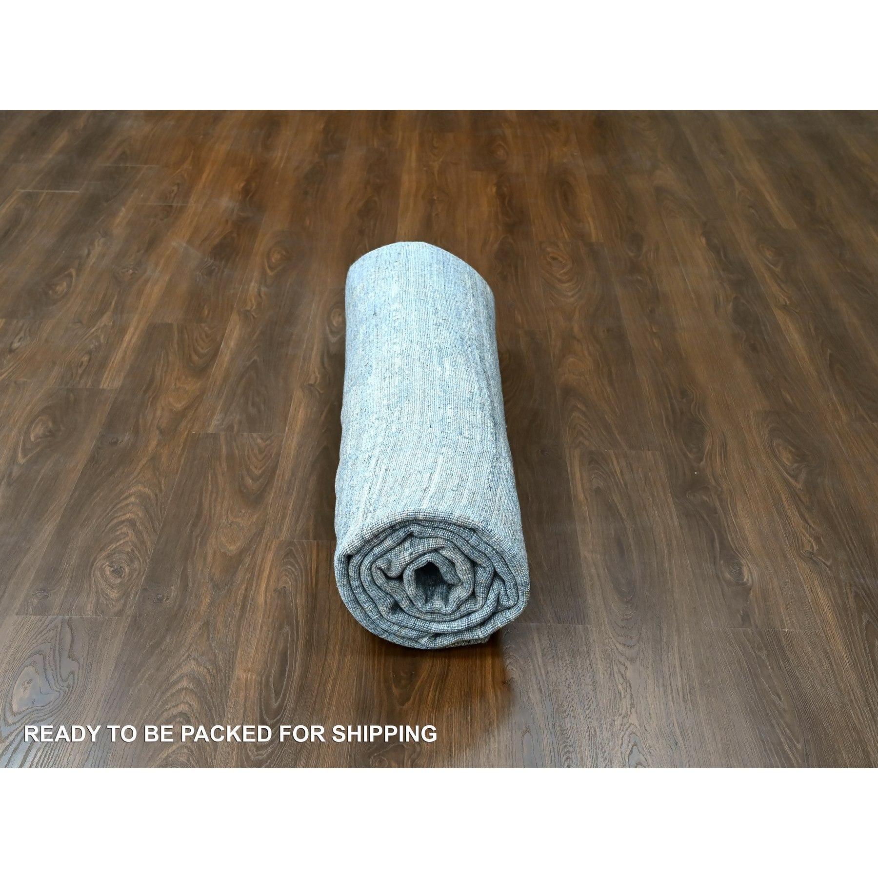 8'x10' Marengo Gray Modern Design Hand Loomed Wool and Silk Oriental Rug For Sale 3