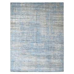 8'x10' Marengo Gray Modern Design Hand Loomed Wool and Silk Oriental Rug