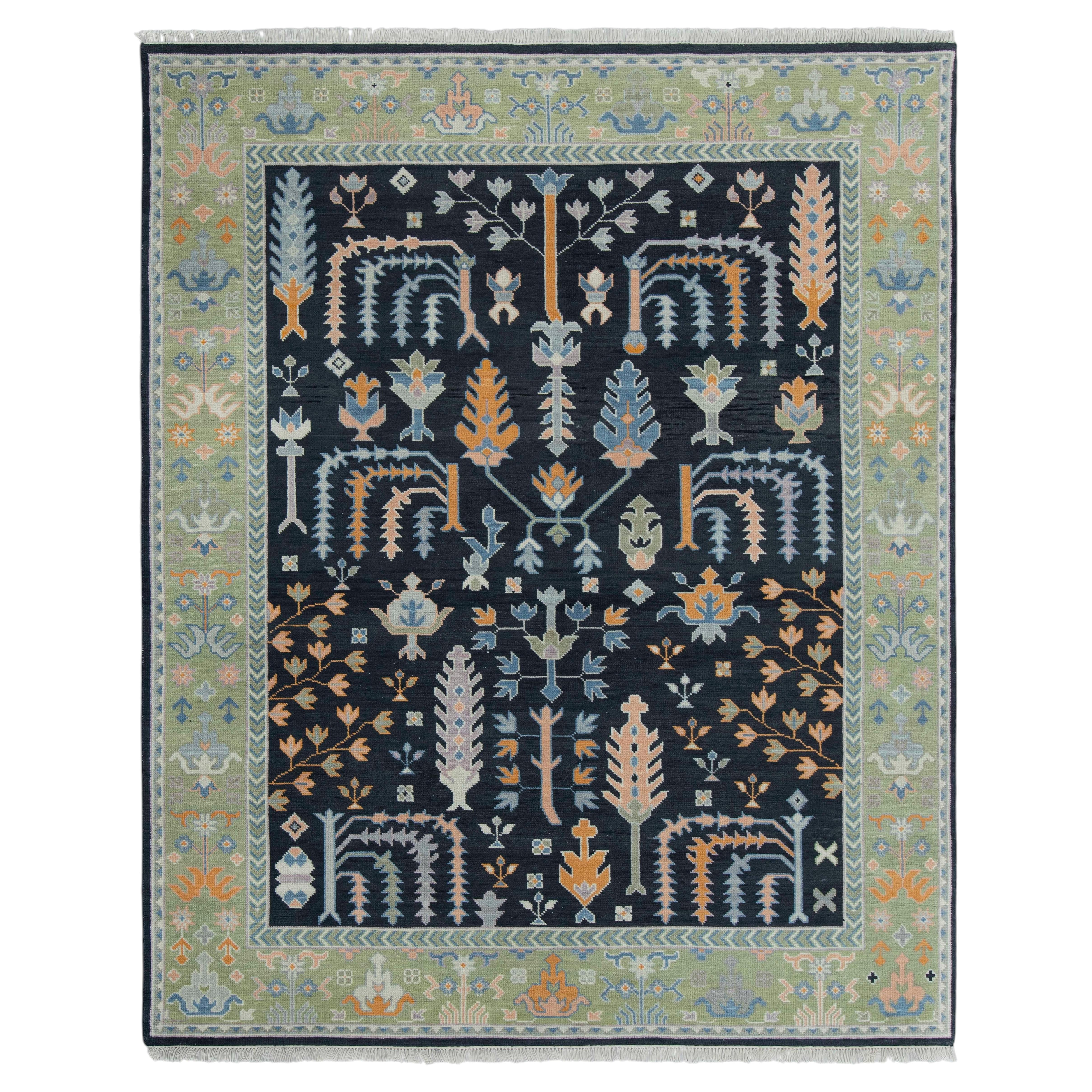 8x10 Navy Tree of Life Hand Knotted Persian Rug ( JC-8081)