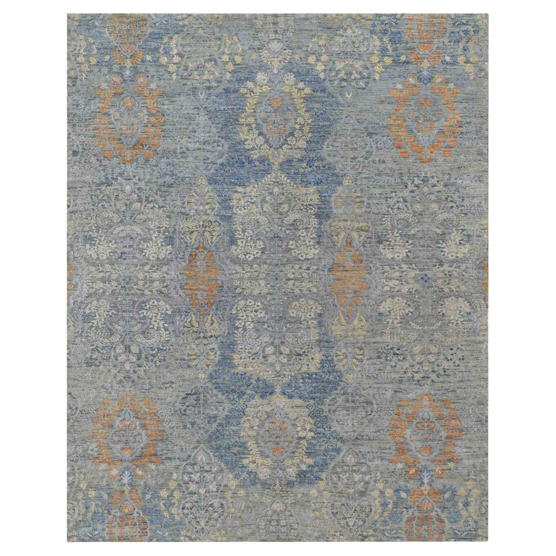 8
x10
Misty Gray Jewelry Design Wool with Textured Silk Hand Knotsted Rugs (tapis noué à la main)