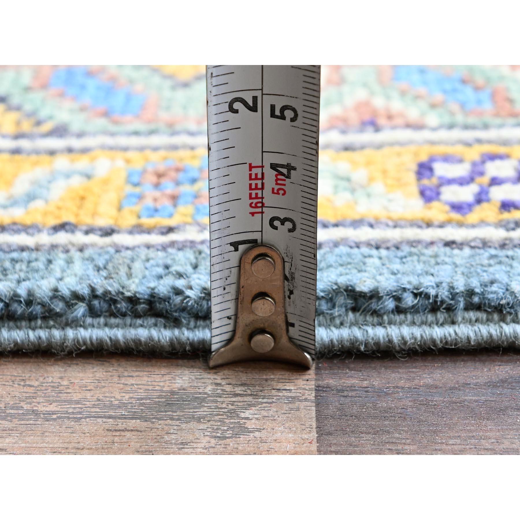 8'x10' Misty Gray Kazak with Tribal Design Hand Knotted All Wool Oriental Rug im Angebot 3