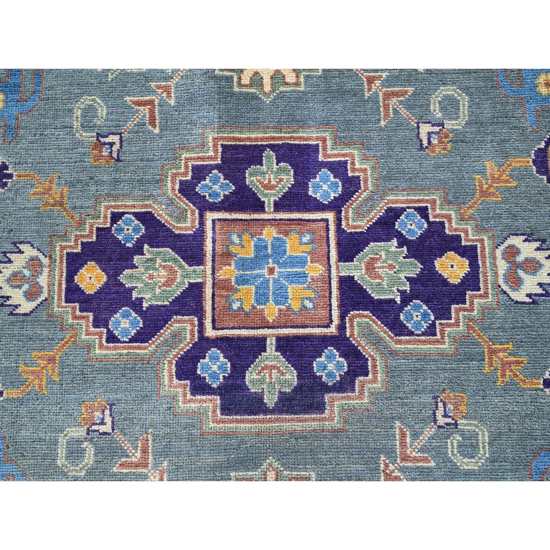 8'x10' Misty Gray Kazak with Tribal Design Hand Knotted All Wool Oriental Rug im Angebot 1