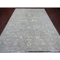 8'x10' Misty Gray Peshawar with Bijar Garus Design Hand Knotted 100% Wool Rug