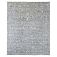 8'x10' Misty Gray Peshawar with Bijar Garus Design Hand Knotted 100% Wool Rug