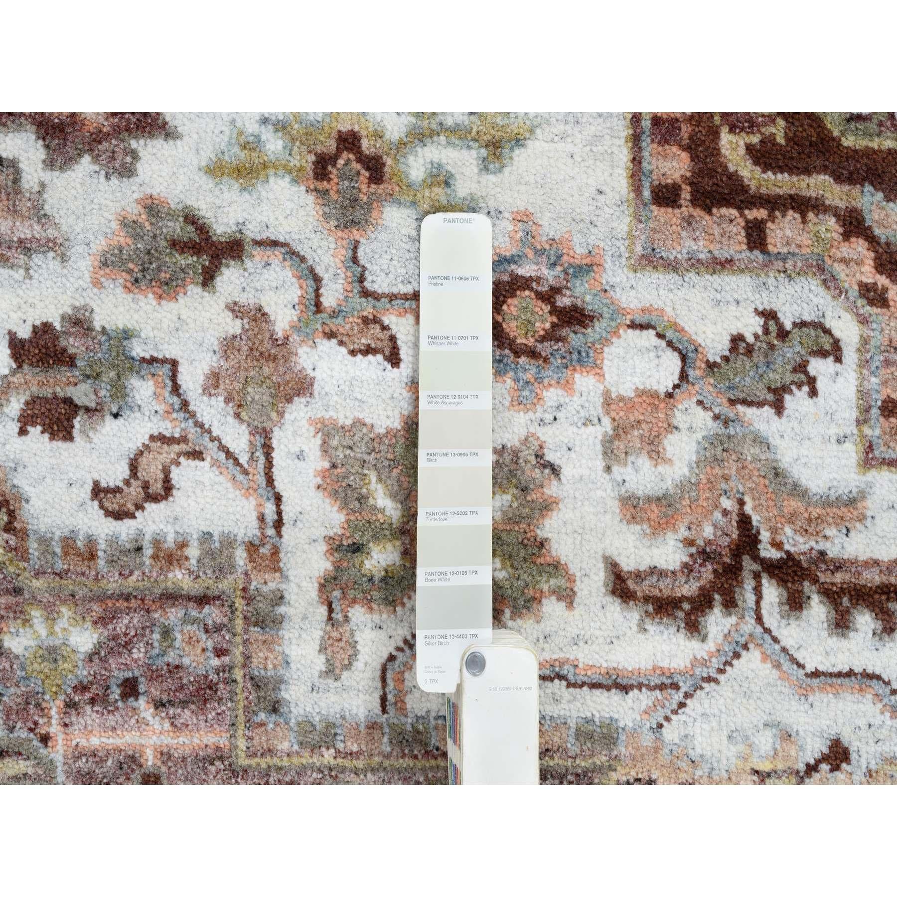 8'x10' Gemischtes Burgund, Heriz Heritage Design, Handgeknüpfter Teppich aus reiner Wolle im Angebot 2