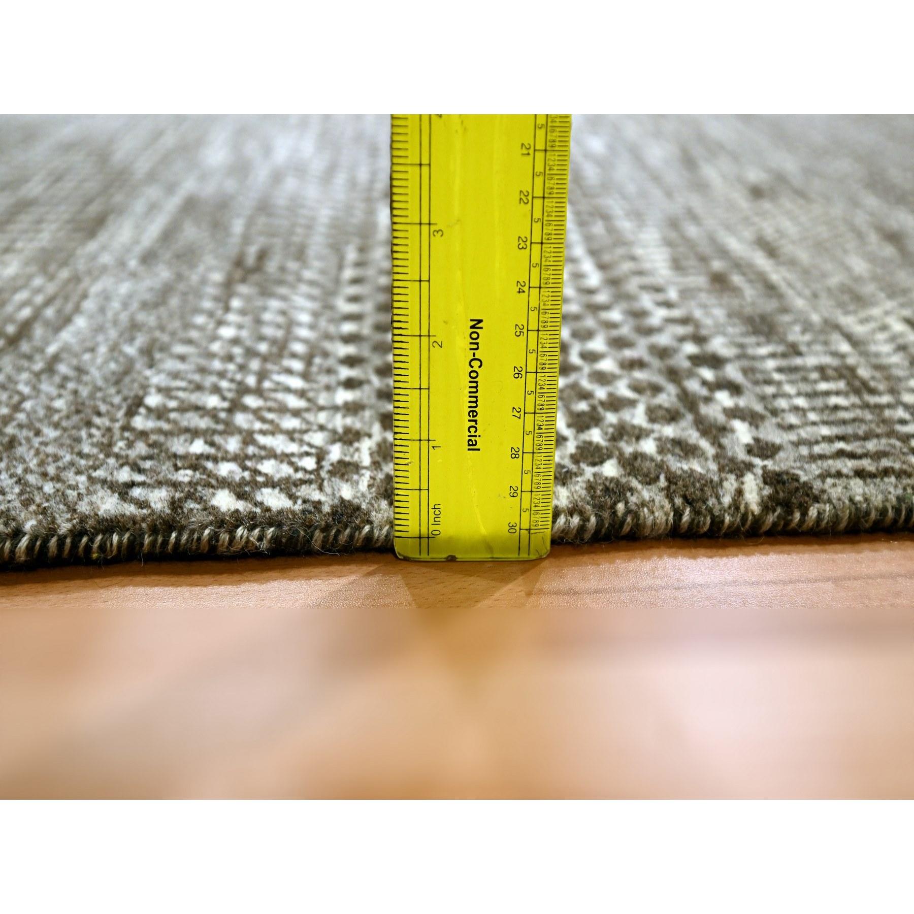 8'x10' Mocha Brown Modern Grass Design Handgeknüpft Reine Wolle Orientteppich im Angebot 4