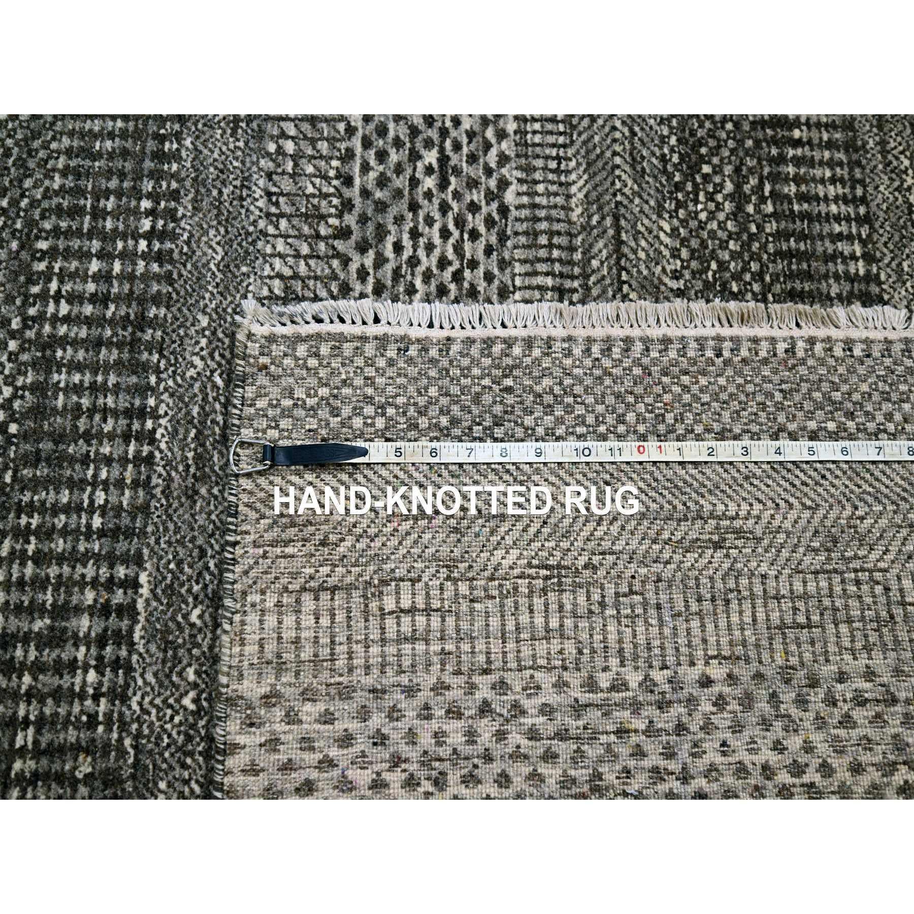 8'x10' Mocha Brown Modern Grass Design Handgeknüpft Reine Wolle Orientteppich im Angebot 5